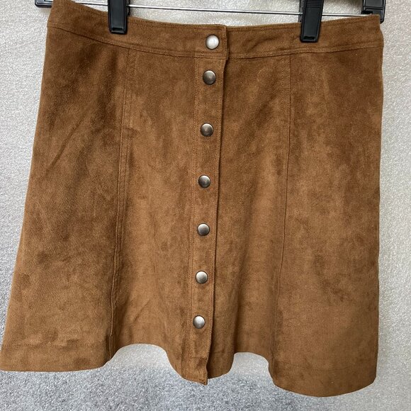 Abercrombie & Fitch Brown/Tan Suede Skirt Size 0 - Picture 1 of 3